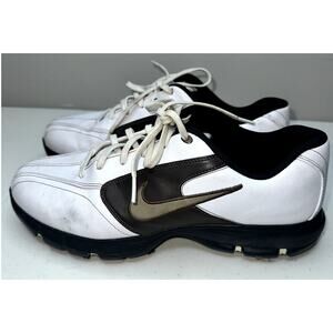 2007 Y2K Mens Nike Air Golf White Brown Shoes Size 9.5 W Wide 317625-122 Leather
